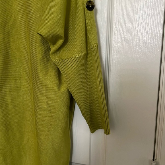 Olive Green Women's Top with Button Accents - Picture 2 of 6